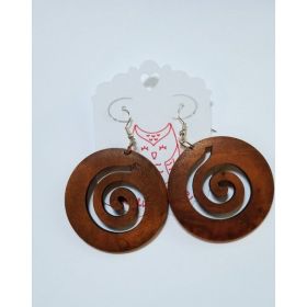 Round Wood Earrings
