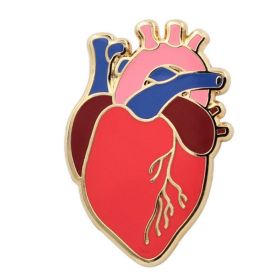 Anatomical Heart Pin - Realistic, Scientific Heart Enamel Lapel Pin for Valentine's Day