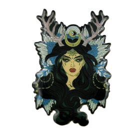 Enchantress Pin - Sorceress Wiccan Druid or Witchy Enamel Pin  For Halloween