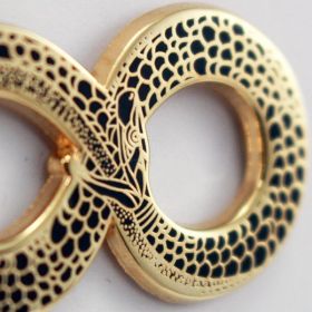 Ouroboros Enamel Pin - Occult Snake Pin with Real Gold Gold