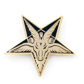 Baphomet Head Pin - Sabbatic Goat Pentagram Occult Enamel Pin