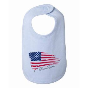 Home Grown American Flag Baby Bib  One Size