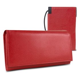 Halo Women's RFID Hack-Proof Power Wallet w/ 3000mAh Power Bank and Cable Red
