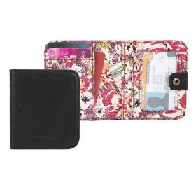 Travelon Women's Hack-Proof RFID Blocking Leather Bifold Wallet Card Case Black